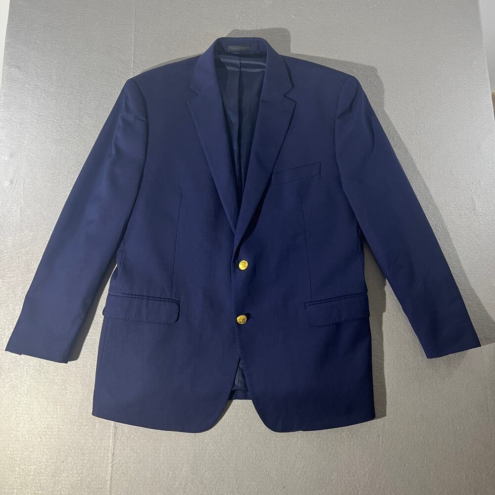 Lauren Ralph Lauren Navy Wool Blend Blazer 44R Gold Buttons